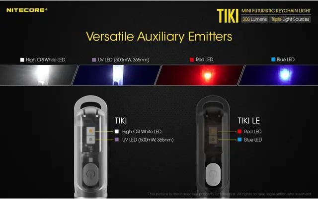 Alt view image 4 of 7 - Nitecore TIKI 300 Lumen Rechargeable Keychain Flashlight