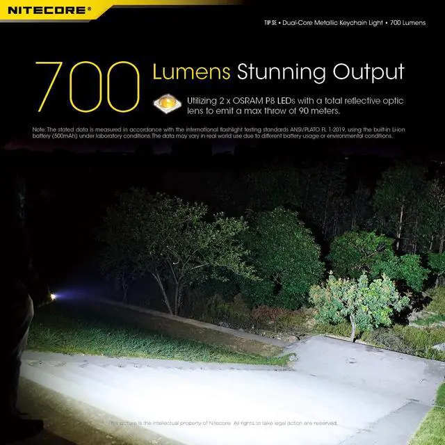Alt view image 10 of 13 - Nitecore Tip Se 700 Lumen Rechargeable Keychain Edc Flashlight