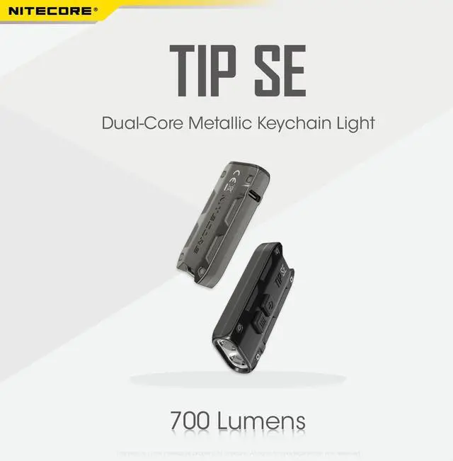 Alt view image 3 of 7 - Nitecore Tip SE 700 Lumen Rechargeable Keychain EDC Flashlight Grey