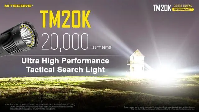 Alt view image 2 of 7 - Nitecore TM20K 20,000 Lumen Rechargeable Flashlight