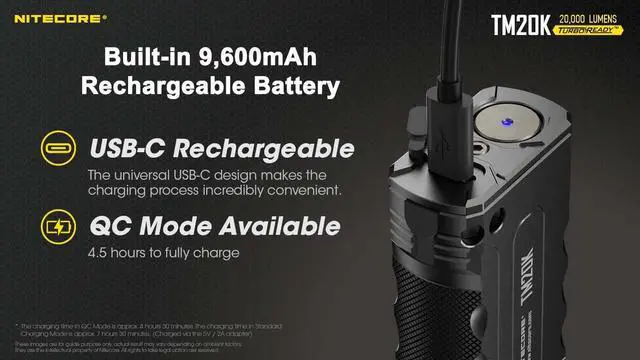 Alt view image 4 of 7 - Nitecore TM20K 20,000 Lumen Rechargeable Flashlight