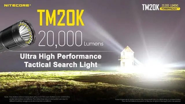Alt view image 3 of 7 - Nitecore TM20K 20,000 Lumen Rechargeable Flashlight
