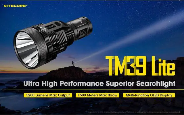 Alt view image 2 of 6 - Nitecore TM39 Lite 5200 Lumen 1640 Yard Long Throw Flashlight