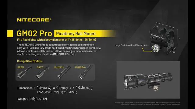 Alt view image 5 of 6 - Nitecore MH25 Pro 3300 Lumen Long Throw Rechargeable Hunting Light Kit