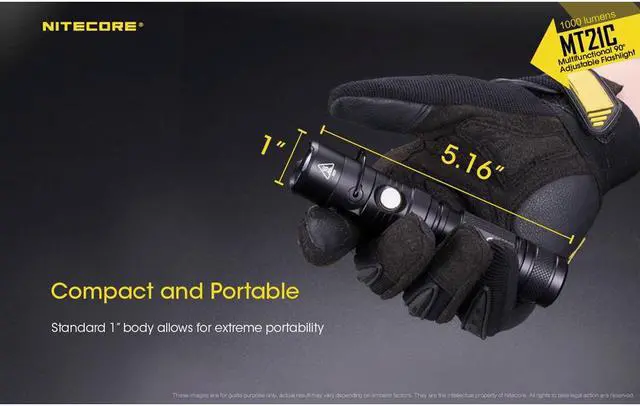 Alt view image 10 of 12 - Nitecore Mt21C 1000 Lumen Multifunctional 90 Degree Adjustable Flashlight