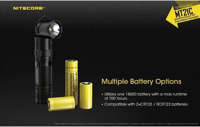 Alt view image 11 of 12 - Nitecore Mt21C 1000 Lumen Multifunctional 90 Degree Adjustable Flashlight