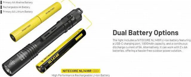 Alt view image 2 of 6 - Nitecore MT2A Pro 1000 Lumen LED EDC Rechargeable Flashlight