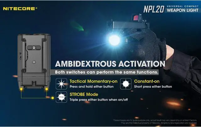 Alt view image 4 of 6 - Nitecore NPL20 Compact Rail Mount FlashLight