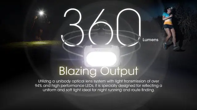 Alt view image 2 of 6 - Nitecore NU21 360 Lumen Ultralight Rechargeable Headlamp (Black)