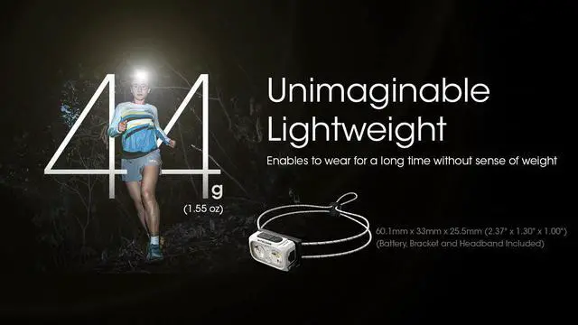 Alt view image 4 of 6 - Nitecore NU21 360 Lumen Ultralight Rechargeable Headlamp (Black)