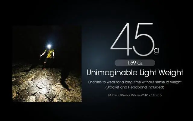 Alt view image 3 of 6 - Nitecore NU25 UL 400 Lumens Ultralight Rechargeable Headlamp (Yellow)