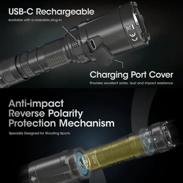 Alt view image 4 of 6 - Nitecore SRT6i 2100 Lumen Long throw Rechargeable Flashlight
