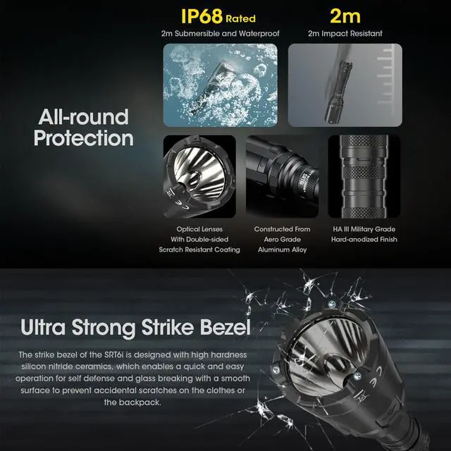 Alt view image 5 of 6 - Nitecore SRT6i 2100 Lumen Long throw Rechargeable Flashlight