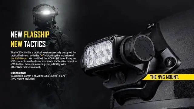 Alt view image 3 of 5 - Nitecore HC65M UHE NVG Mountable USB-C Rechargeable Headlamp