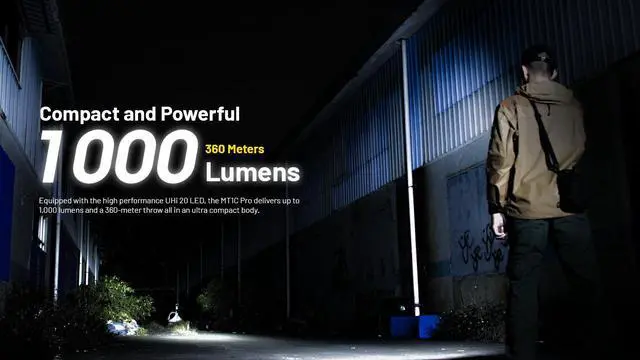 Alt view image 2 of 6 - MT1C Pro 1000 Lumen Rechargeable EDC Flashlight