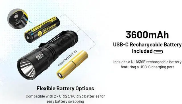 Alt view image 5 of 6 - Nitecore MT2C Pro 1800 Lumen Rechargeable EDC Flashlight
