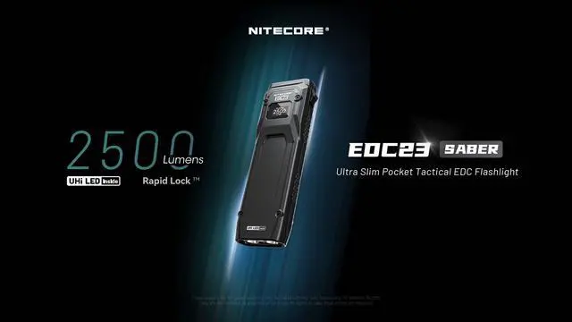 Alt view image 2 of 6 - Nitecore EDC23 2500 Lumen USB-C Rechargeable Ultra-Slim EDC Flashlight