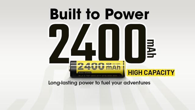 Alt view image 3 of 6 - Nitecore NH2400 2400mAh USB-C Rechargeable AA Battery 4-Pack
