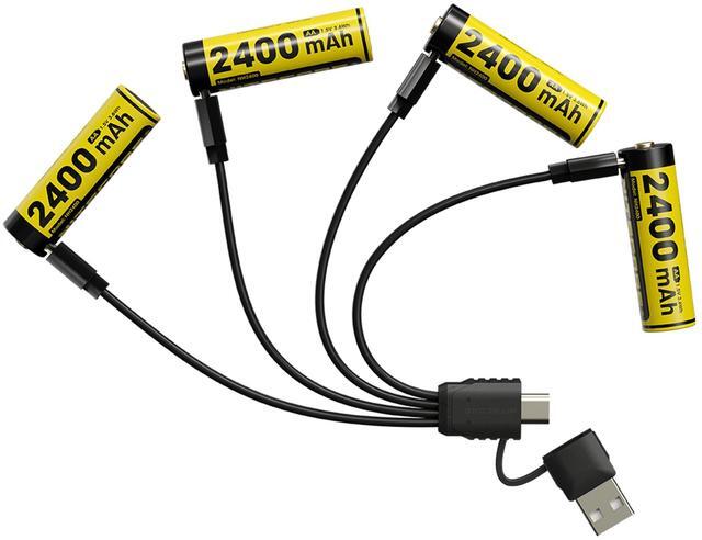 Main image of Nitecore NH2400 2400mAh USB-C Rechargeable AA Battery 4-Pack