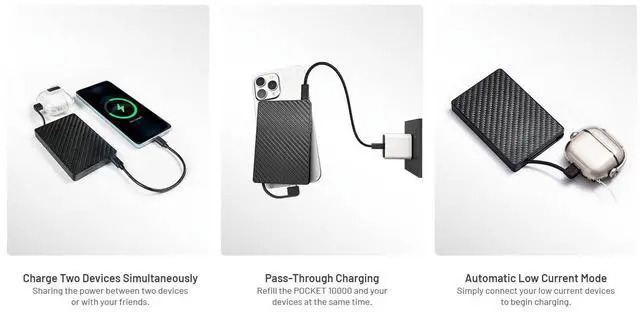Alt view image 4 of 6 - Nitecore Pocket 10000 USB-C Power Bank with Built-In Cable