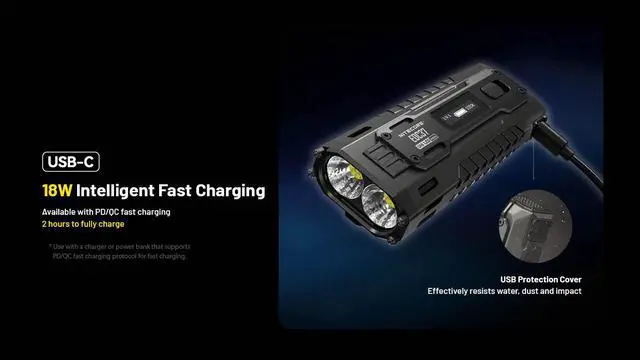 Alt view image 6 of 6 - Nitecore EDC37 8000 Lumen USB-C Rechargeable Flat EDC Flashlight