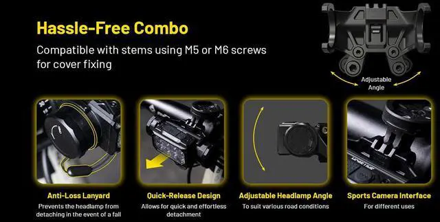 Alt view image 3 of 4 - Nitecore BM06 Headlamp Bike Mount for HC60 UHE and HC65 UHE