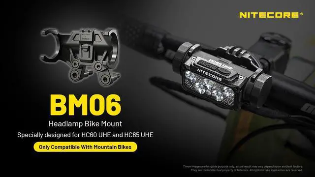 Alt view image 2 of 4 - Nitecore BM06 Headlamp Bike Mount for HC60 UHE and HC65 UHE