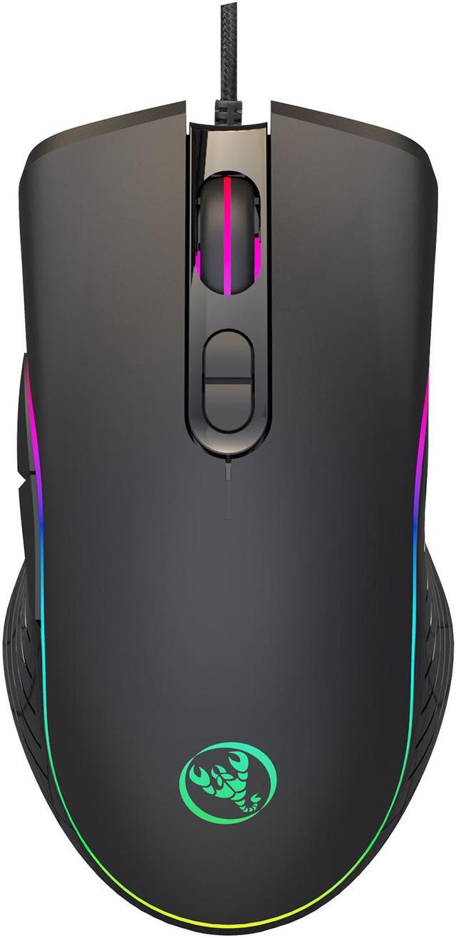 Alt view image 8 of 8 - TROPRO RGB Gaming Mouse, 6400 dpi, Ergonomic Hand Grips, RGB Backlit Optical Wired Gaming Mouse  7 Programmable Buttons