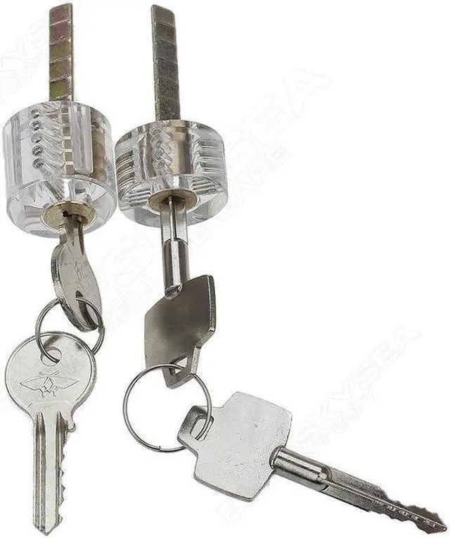 Main image of Details about  7 Pcs Transparent Padlock Cutaway Locksmith Skills Durable Acrylic Plastic HOT