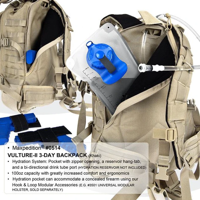 Alt view image 6 of 8 - Maxpedition 0514F Vulture II Backpack 15"x9.5"x20" - Foliage Green Nylon