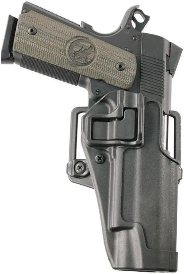 Alt view image 6 of 15 - BlackHawk 410503BK-R CQC Serpa Holster Black R/H Colt Government 1911 & Variants
