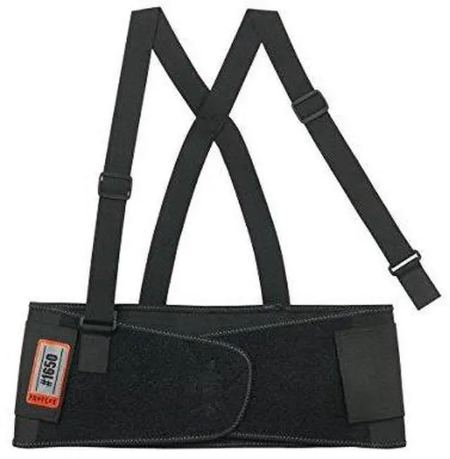 Alt view image 5 of 14 - Ergodyne Corporation Back Support Elastic Detachable Suspenders Large Black