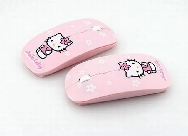 Alt view image 2 of 5 - New Hello Kitty Wireless Mouse 2.4Ghz USB Computer Mouse Pink Game Mice
