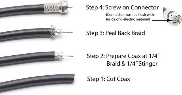 Alt view image 5 of 16 - Coaxial Cable Screw on RG6 Connector | No Tools Required | Pack of 4