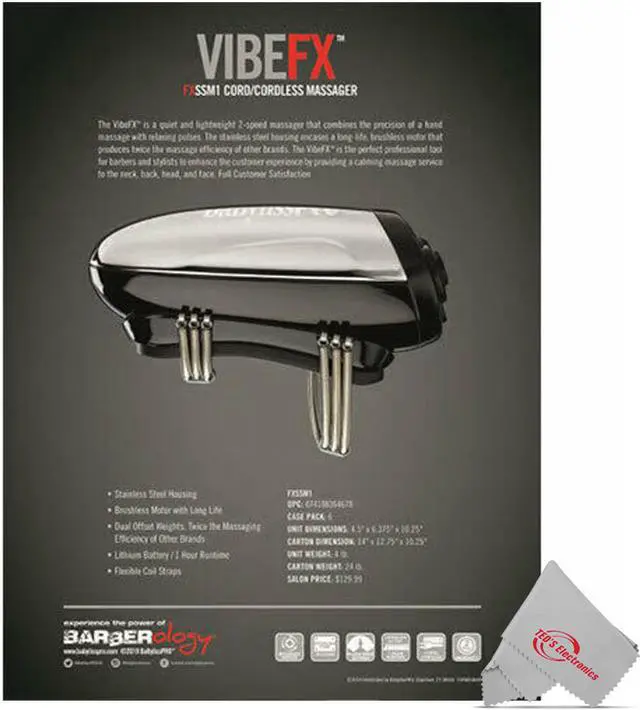 Alt view image 5 of 12 - BabyLiss Pro Vibe FX Cord/Cordless Massager FXSSM1