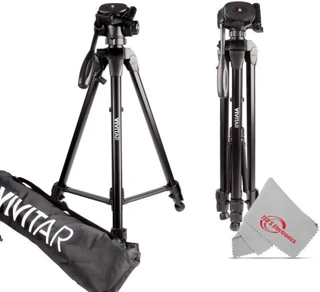 Alt view image 4 of 10 - Vivitar VPT3662 62-Inch Tripod (Black)