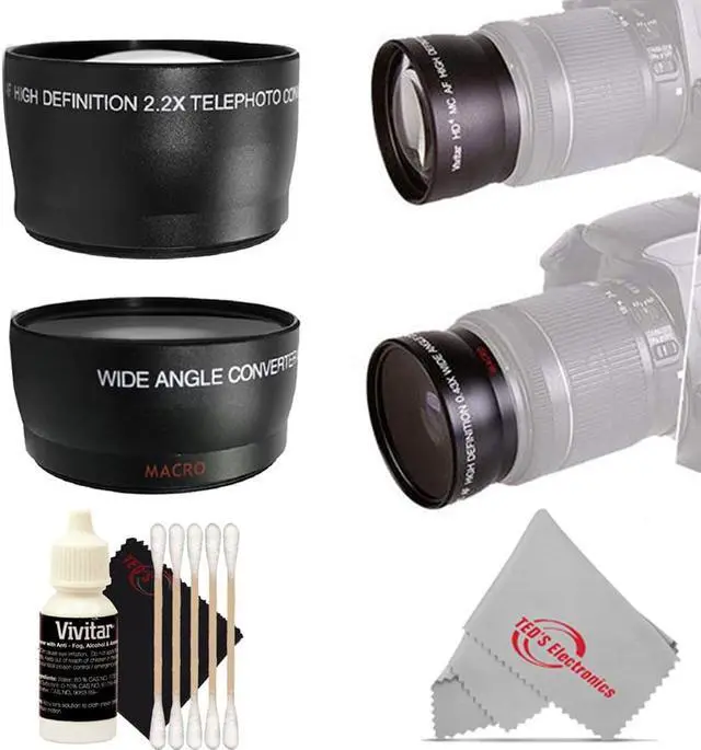 Main image of 49mm 2X HD Multi-Coated Telephoto with Wide Angle Lens Kit for 49mm Thread Lens