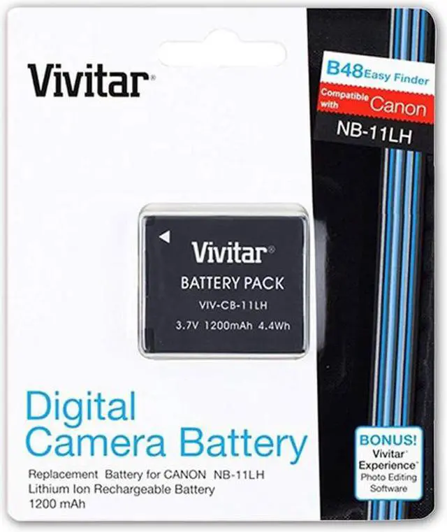 Alt view image 2 of 3 - Vivitar VIV-CB-11LH Li-On Rechargeable Replacement Battery for Canon NB-11LH for Canon Powershot SX410 IS, SX400 IS, ELPH 170 IS, 340 HS 320