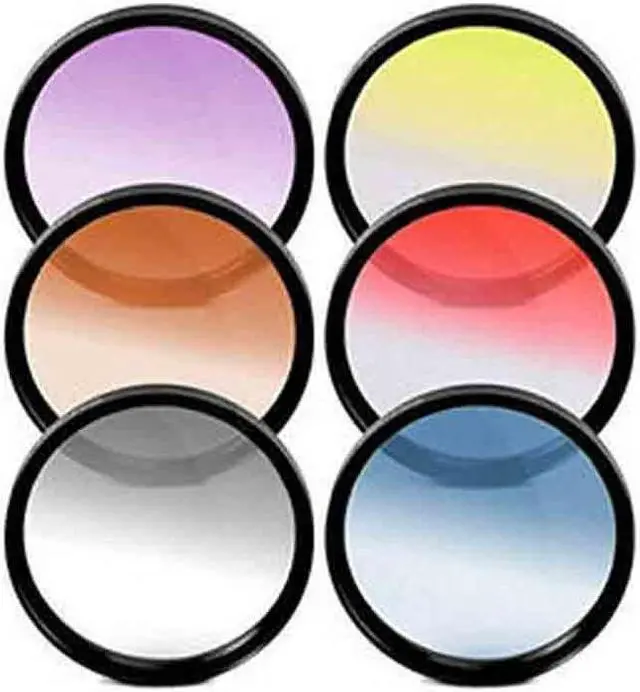 Alt view image 3 of 5 - Vivitar 67mm Graduated Color Multicoated Filter Set (Red, Yellow, Blue, Orange, Gray, Purple & Case)