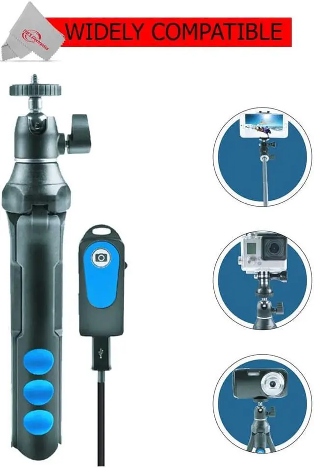 Alt view image 4 of 7 - Vivitar 7-in-1 Streaming Essentials Selfie Tripod Selfie Stick with Wireless Remote for Smartphones Cameras and GoPro