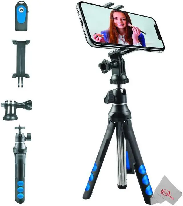 Alt view image 3 of 7 - Vivitar 7-in-1 Streaming Essentials Selfie Tripod Selfie Stick with Wireless Remote for Smartphones Cameras and GoPro