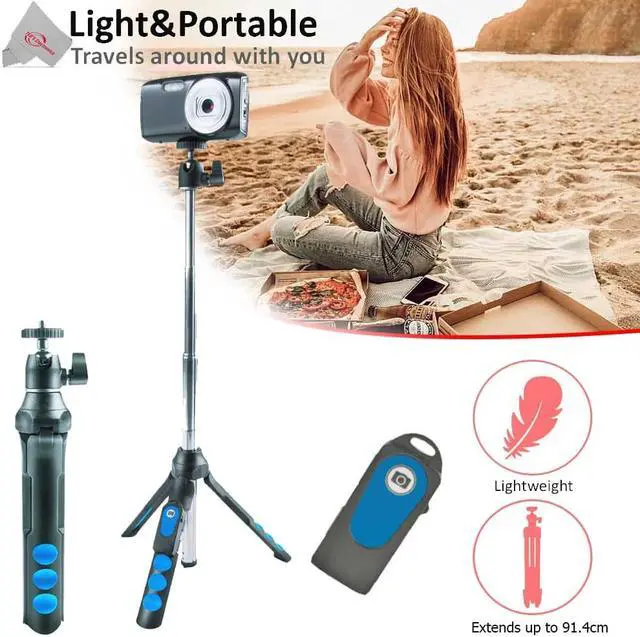Alt view image 2 of 7 - Vivitar 7-in-1 Streaming Essentials Selfie Tripod Selfie Stick with Wireless Remote for Smartphones Cameras and GoPro