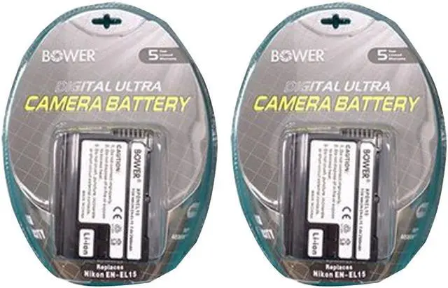 Alt view image 2 of 5 - Replacement Battery for EN-EL15 Battery (2x) + Charger with Cleaning Kit