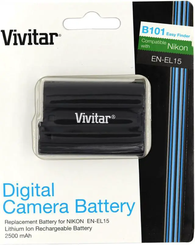 Alt view image 3 of 4 - Vivtar OEM ENEL15 Battery and Charger Kit for Nikon D7500 D7200 D7100 D7000 D810 D750 D610