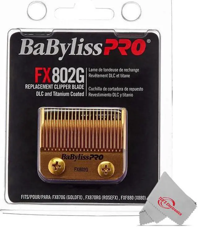 Alt view image 3 of 5 - BaByliss Pro DLC and Titanium Coated Replacement Clipper Blade Fits FX870G, FX870BN, FX870RG, FX870W, FXF880 #FX802G