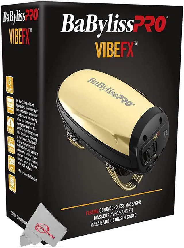 Alt view image 4 of 9 - BabyLiss Pro Vibe FX Cord / Cordless Massager FXSSMG Gold