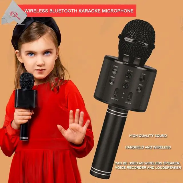 Alt view image 5 of 8 - Vivitar Wireless Bluetooth Karaoke Microphone USB Powered High Quality Sound for Wireless Speaker, Voice Recorder and Loudspeaker