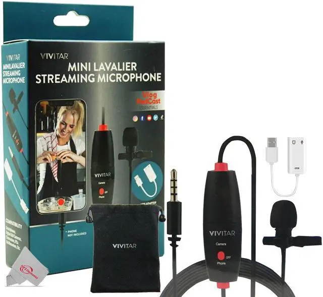 Alt view image 7 of 19 - Vivitar Mini Lavalier Streaming Microphone