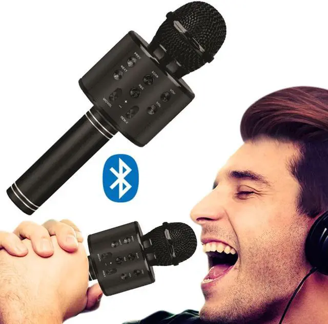 Alt view image 6 of 8 - Vivitar Wireless Bluetooth Karaoke Microphone USB Powered High Quality Sound for Wireless Speaker, Voice Recorder and Loudspeaker