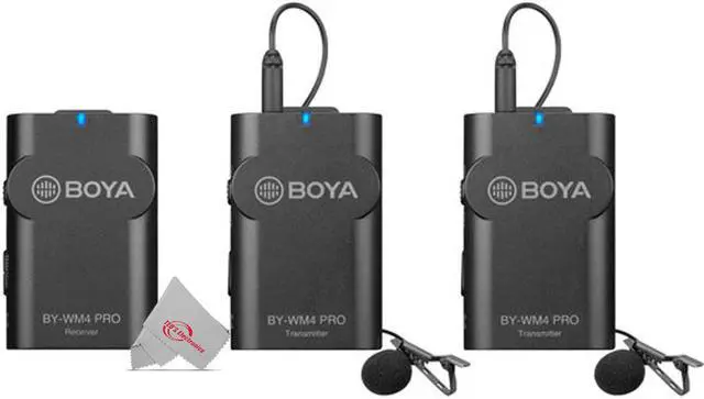 Alt view image 3 of 7 - Boya BY-WM4 PRO-K2 Two-Person Digital Camera-Mount Wireless Omni Lavalier Microphone System (2.4 GHz)